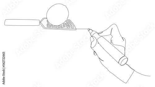 One continuous line of hand drawing Lemon and grater with felt tip pen. Thin Line Illustration vector concept. Contour Drawing Creative ideas.