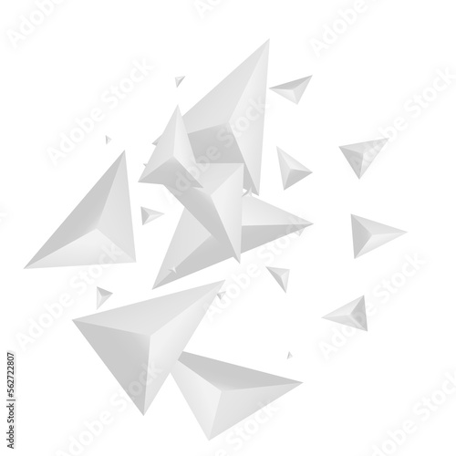 Hoar Polygon Background White Vector. Pyramid Trendy Banner. Greyscale Gradient Template. Triangle Isolated. Grizzly Element Texture.