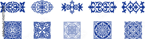 Islamic ornament vector, persian motiff. Asian floral designs. Abstract Asian elements of the national pattern of the ancient nomads of the Kazakhs, Kyrgyz, Mongols, Tatars, Uzbeks, Tajiks and other