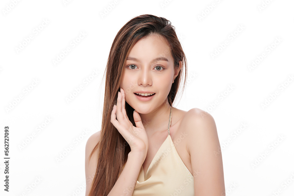 Beautiful young asian woman with clean fresh skin on white background, Face care, Facial treatment, Cosmetology, beauty and spa, Asian women portrait. Beautiful young asian woman with clean fresh skin on white background, Face care, Facial treatment, Cosmetology, beauty and spa, Asian women portrait.