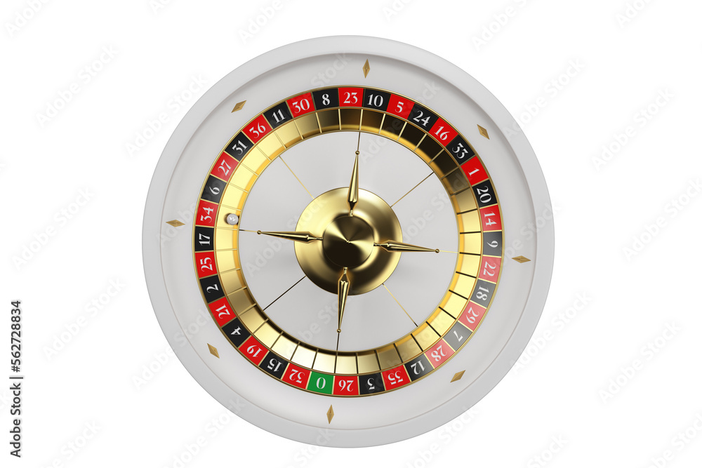 White Classic Vegas Style Roulette Wheel Illustration White Classic Vegas Style Roulette Wheel Illustration