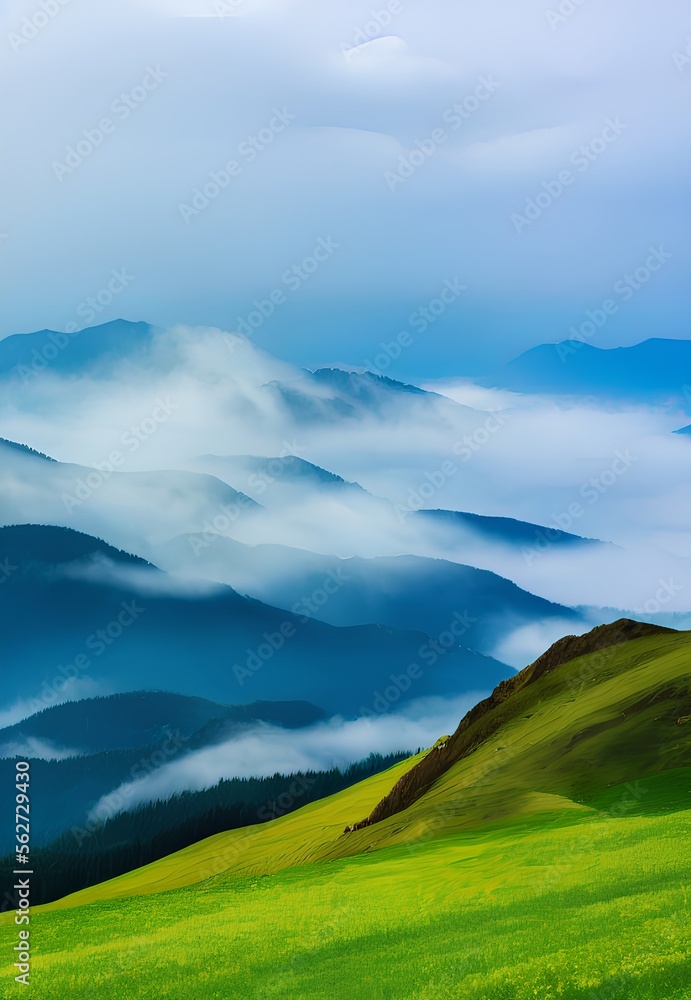 Generative AI,scenic view of landscape against sky during sunset Generative AI,scenic view of landscape against sky during sunset