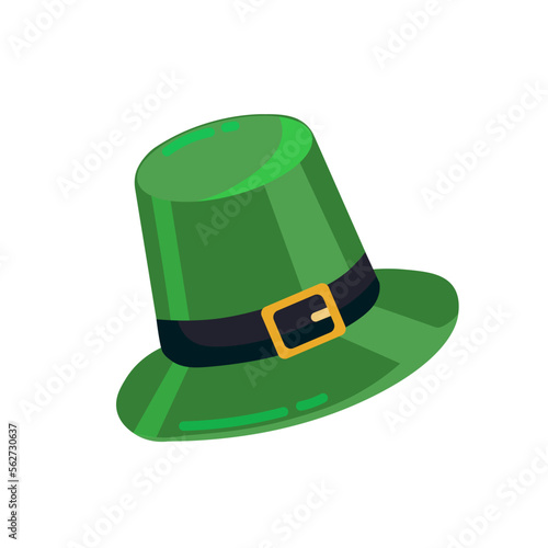 Leprechaun's green hat on white background