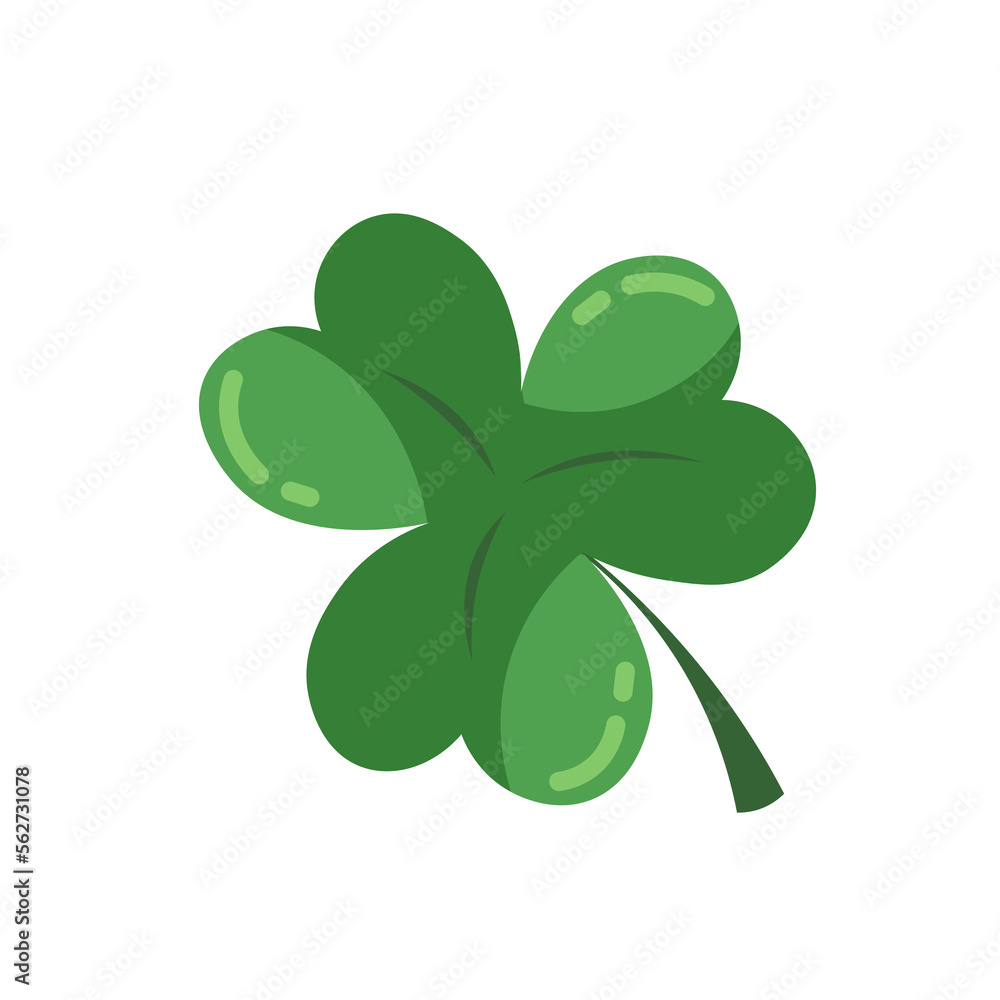 Green clover on white background. St. Patrick's Day celebration