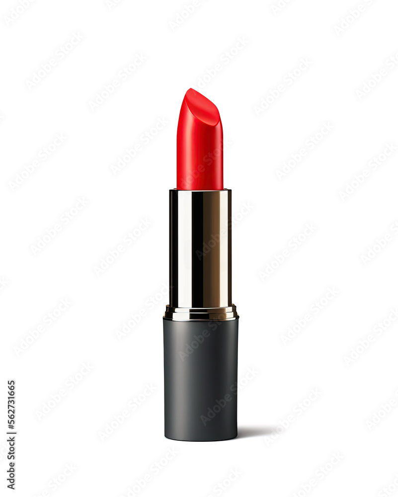 Beautiful lipstick isolated on white. AI generation. Beautiful lipstick isolated on white. AI generation.