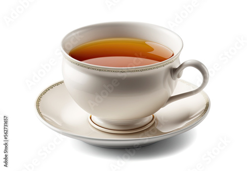 Cup of tea isolated on white background. AI generation.