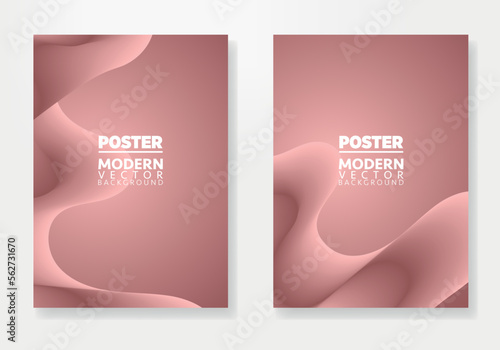 Set of cards with blend liqud colors. Futuristic abstract design. Usable for banners, covers, layout and posters. Vector. photo