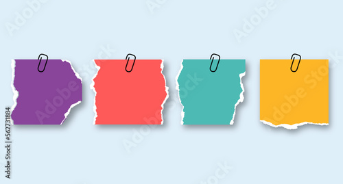 memo messages, notepads. vector illustration