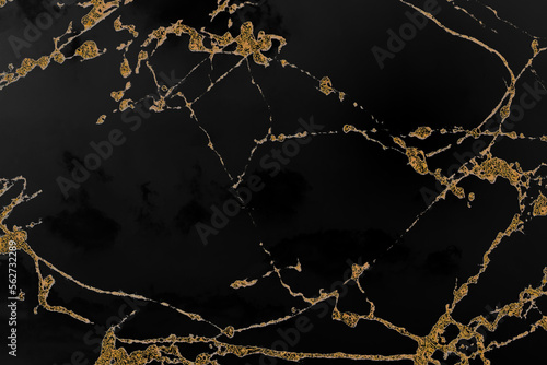 Black gold marble wall surface texture pattern background with high resolution can be used in your creative design.	

