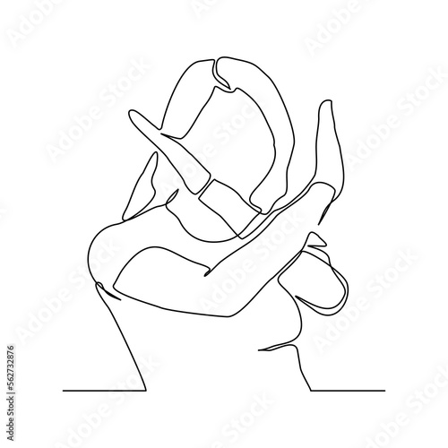 Continuous single one line art drawing of woman crossing hands gesture say no stop rejection ban or enough