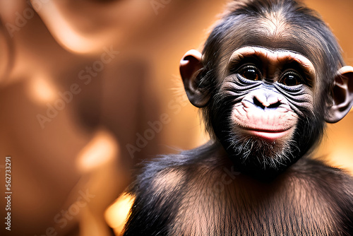 A Laughing Baby Monkey (Generative AI) © senadesign