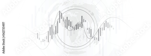 Stock market chart. financial graph line business on white background design.