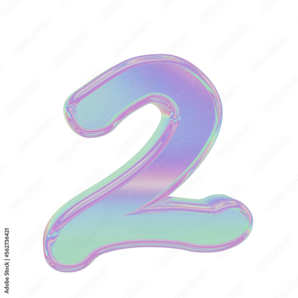 3D holographic number for graphic results or design element 3D holographic number for graphic results or design element