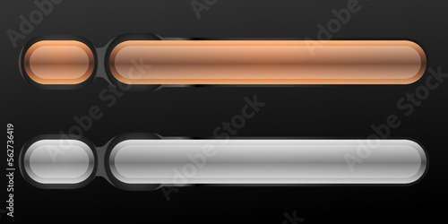 Gold and silver lower third gui screen title banner buttons