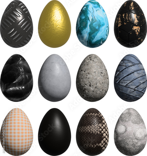 set of easter eggs 3d texture pack