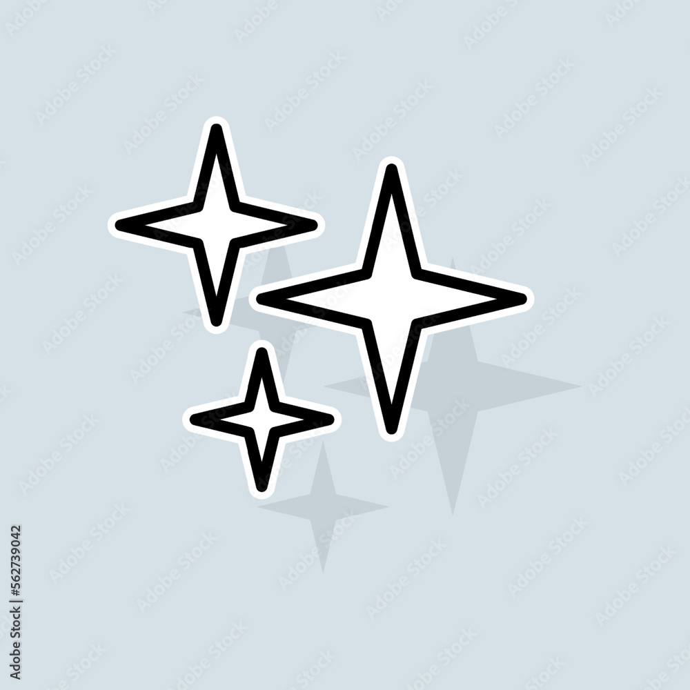 Twinkling stars line icon. Liked, like, rating, favorites, new year, christmas, rate the service, dislike, pie chart, stars. Feedback concept. Vector sticker line icon on white background Twinkling stars line icon. Liked, like, rating, favorites, new year, christmas, rate the service, dislike, pie chart, stars. Feedback concept. Vector sticker line icon on white background