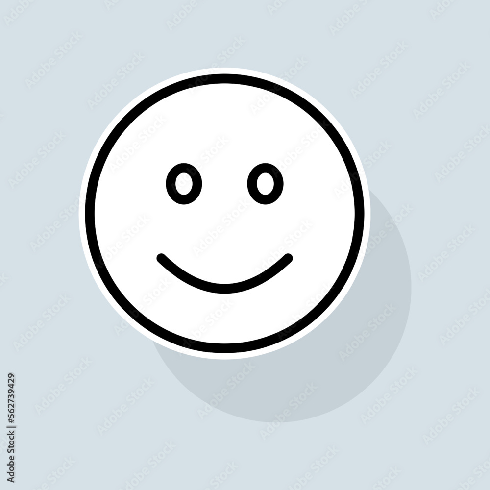 Emoji with joy line icon. Communication, emoticons, chats, stickers, attitude, emotions, mood. Emoji concept. Vector sticker line icon on white background Emoji with joy line icon. Communication, emoticons, chats, stickers, attitude, emotions, mood. Emoji concept. Vector sticker line icon on white background
