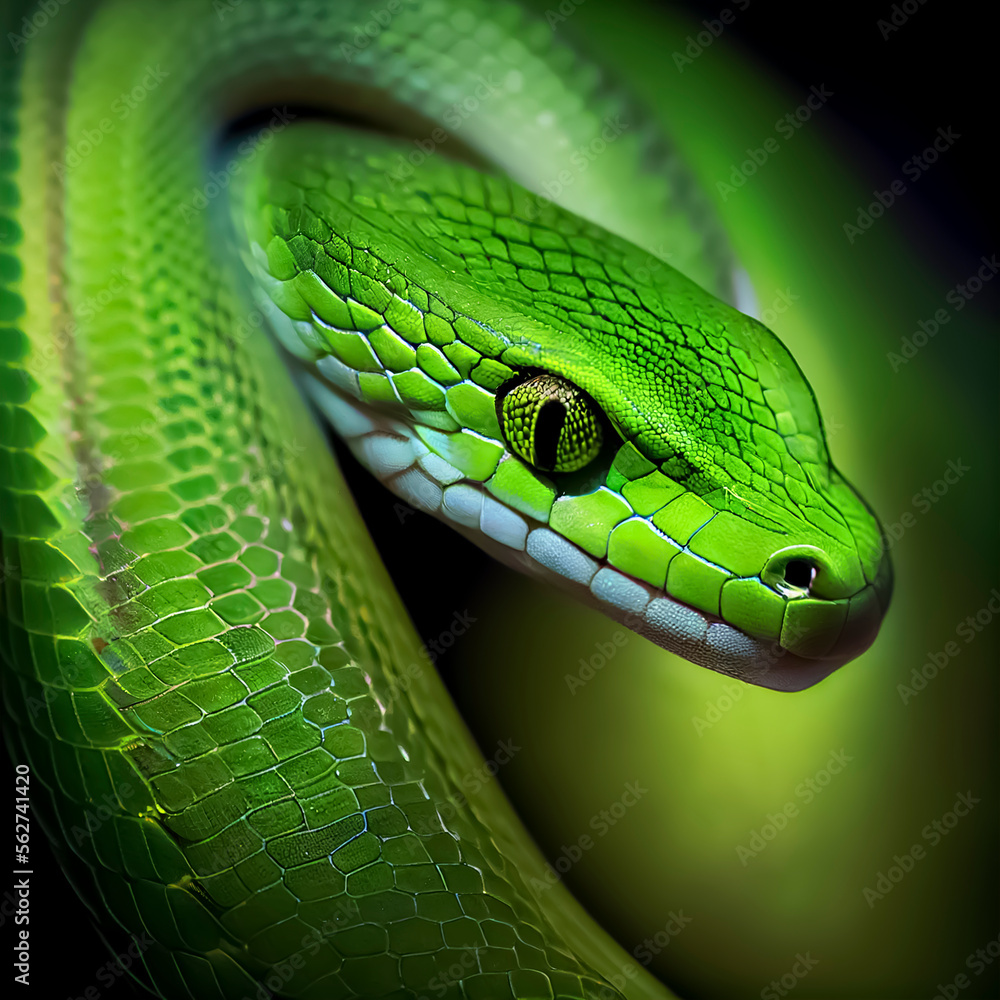 Obraz premium close up of a green snake