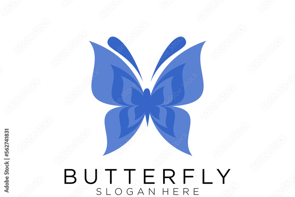 Butterfly Blue Logo for beauty cosmetic logo