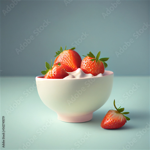 Aesthetic bowl of strawberr...