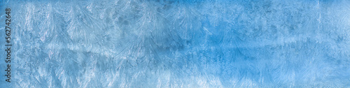 background and texture blue ice surface on glass