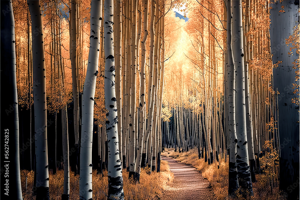 Obraz premium a path through a forest - Generative AI