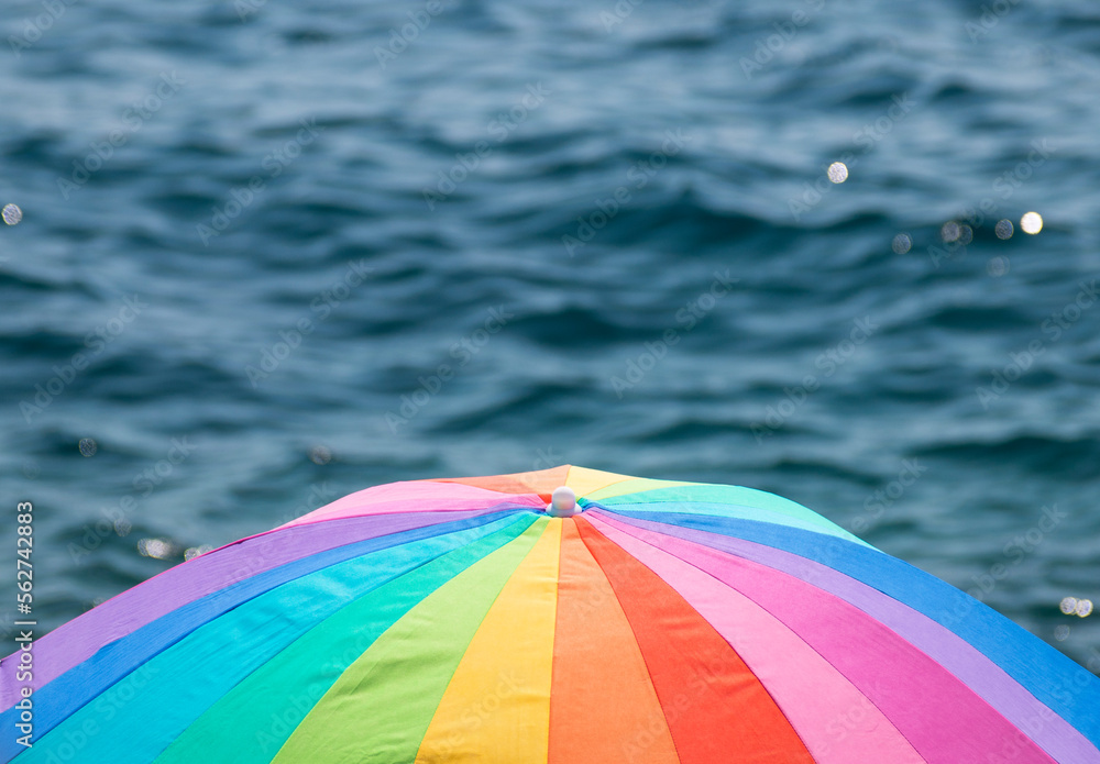 Colorful sun umbrella.