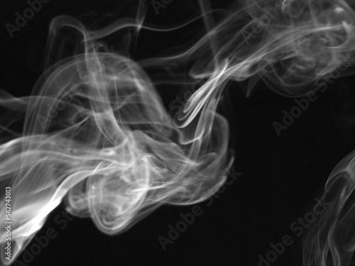 Fototapeta Naklejka Na Ścianę i Meble -  real white smoke on black background