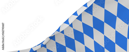 bavarian flag wide panorama oktoberfest background with white blue bavaria isolated white background photo