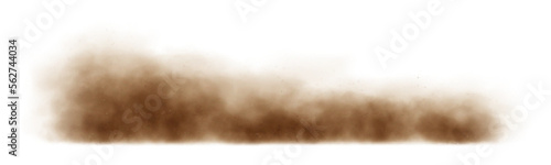 Sand cloud, sandstorm, dirty dust or brown smoke. Heavy thick smog effect isolated on white background. Realistic vector illustration