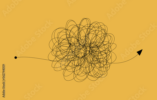 Transformation stress in psychology. Mental health concept. Chaos solving. Flat vector illustration