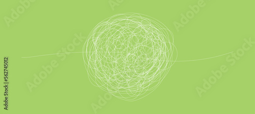 Hand drawn scribble chaos line. Abstract random labyrinth in doodle style. Clutted clew. Continuous line.Vector isolated illustration