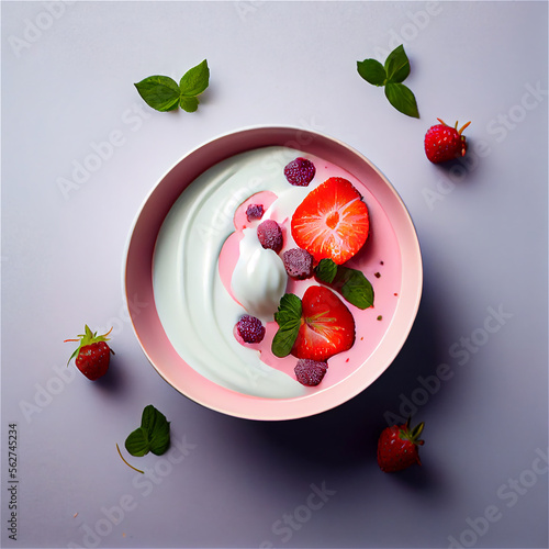 Aesthetic bowl of strawberr...