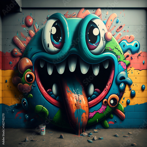 Smiling Wall Graffiti 'Generative AI' 'Generative' 'AI' photo
