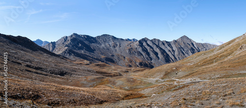 Parc du Queyras, Hautes Alpes, France, vue sur les crêtes de l'eychassier 