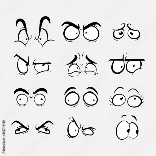 Cartoon Eyes - Comic eyes, caricature eyes - vector