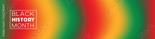 black history month celebrating banner, gradient vector background in red, yellow, green colors