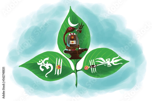 Maha shivratri festival background with shiv ling card design