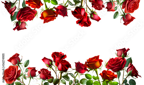 red rose on white background For the day of love and Valentine s Day. Generative AI