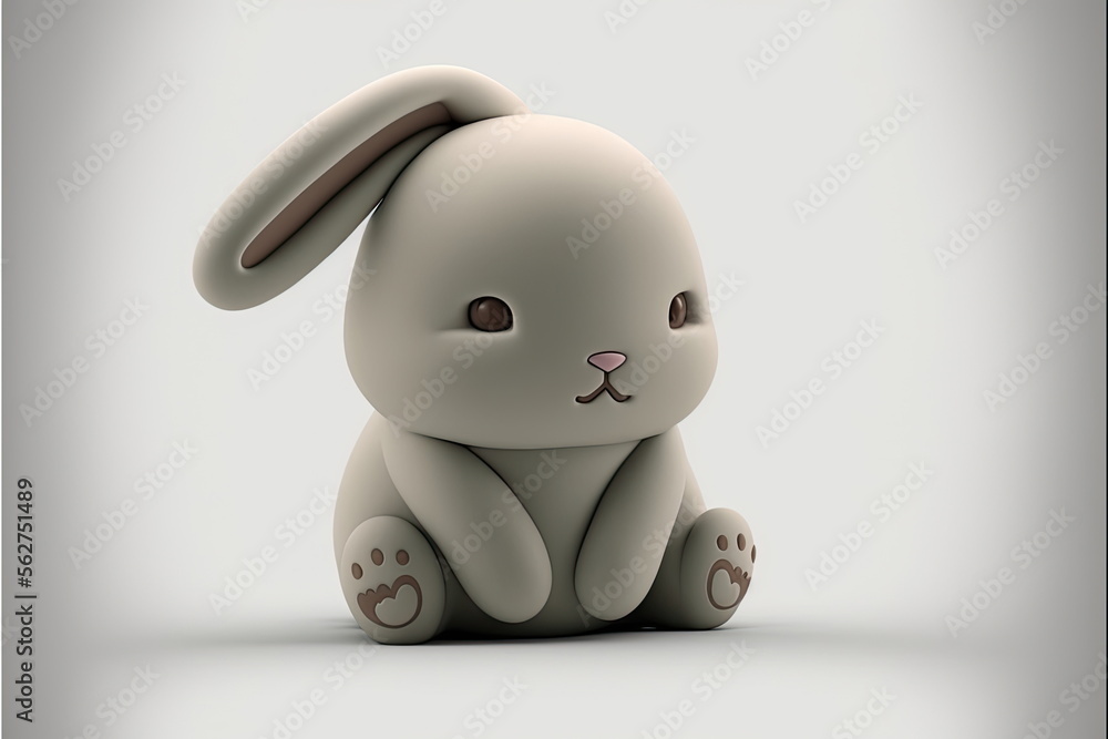 cartoon rabbit with white background, bunny, Made by AI,Artificial ...