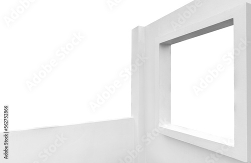 Window frame structure on building cement wall blank