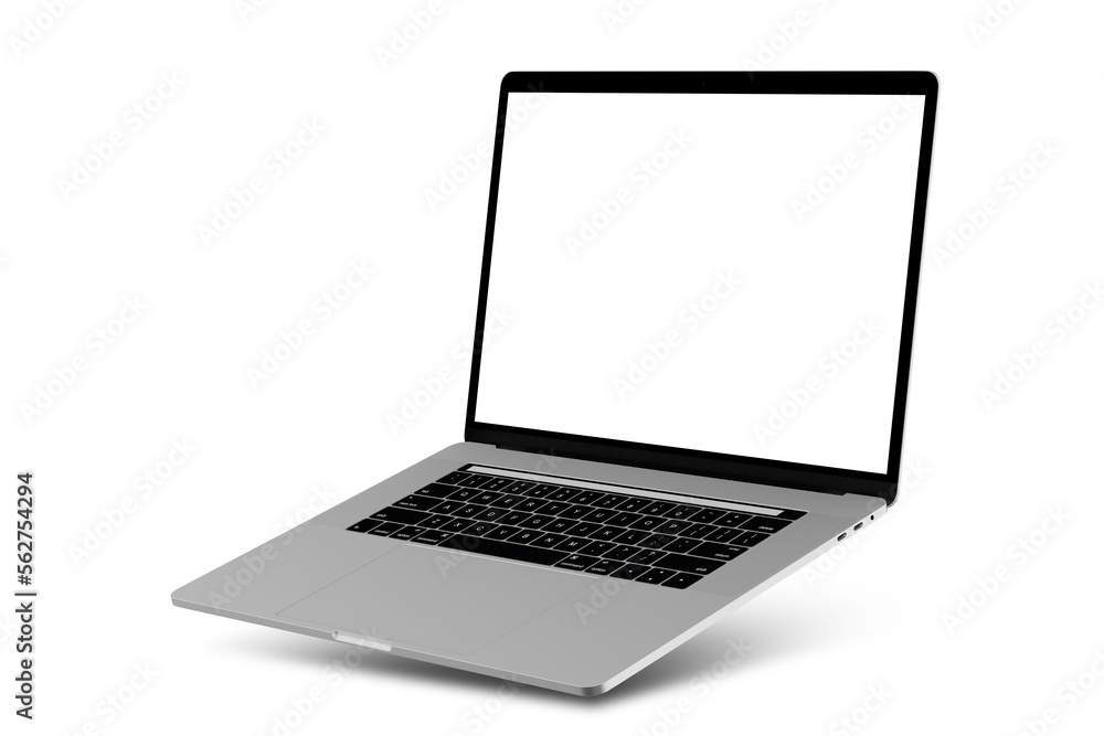 Isolated laptop with touch bar angle view Isolated laptop with touch bar angle view