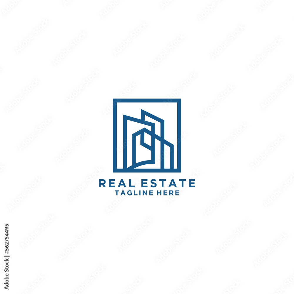 Real estate logo design. House and building vector Real estate logo design. House and building vector