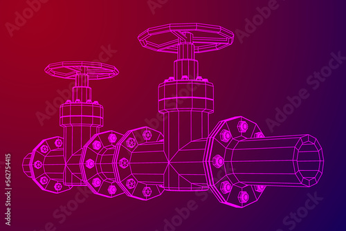 Oil pipeline with valve business concept