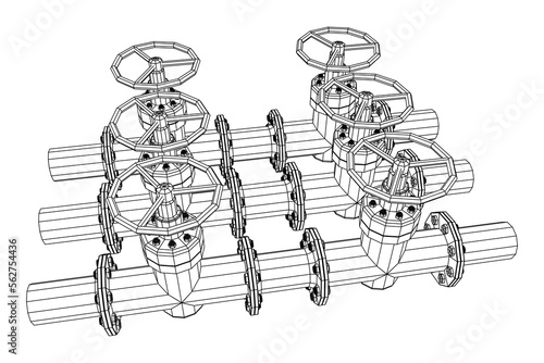 Oil pipeline with valve business concept