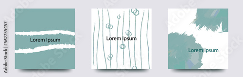 広告の一部に使えそうな　シンプルな線やインクのベクターアートテンプレートセット/背景/壁紙/カバー