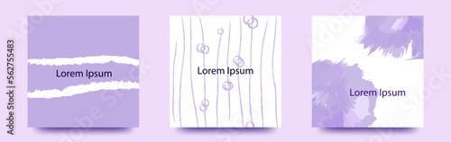 広告の一部に使えそうな　シンプルな線やインクのベクターアートテンプレートセット/背景/壁紙/カバー