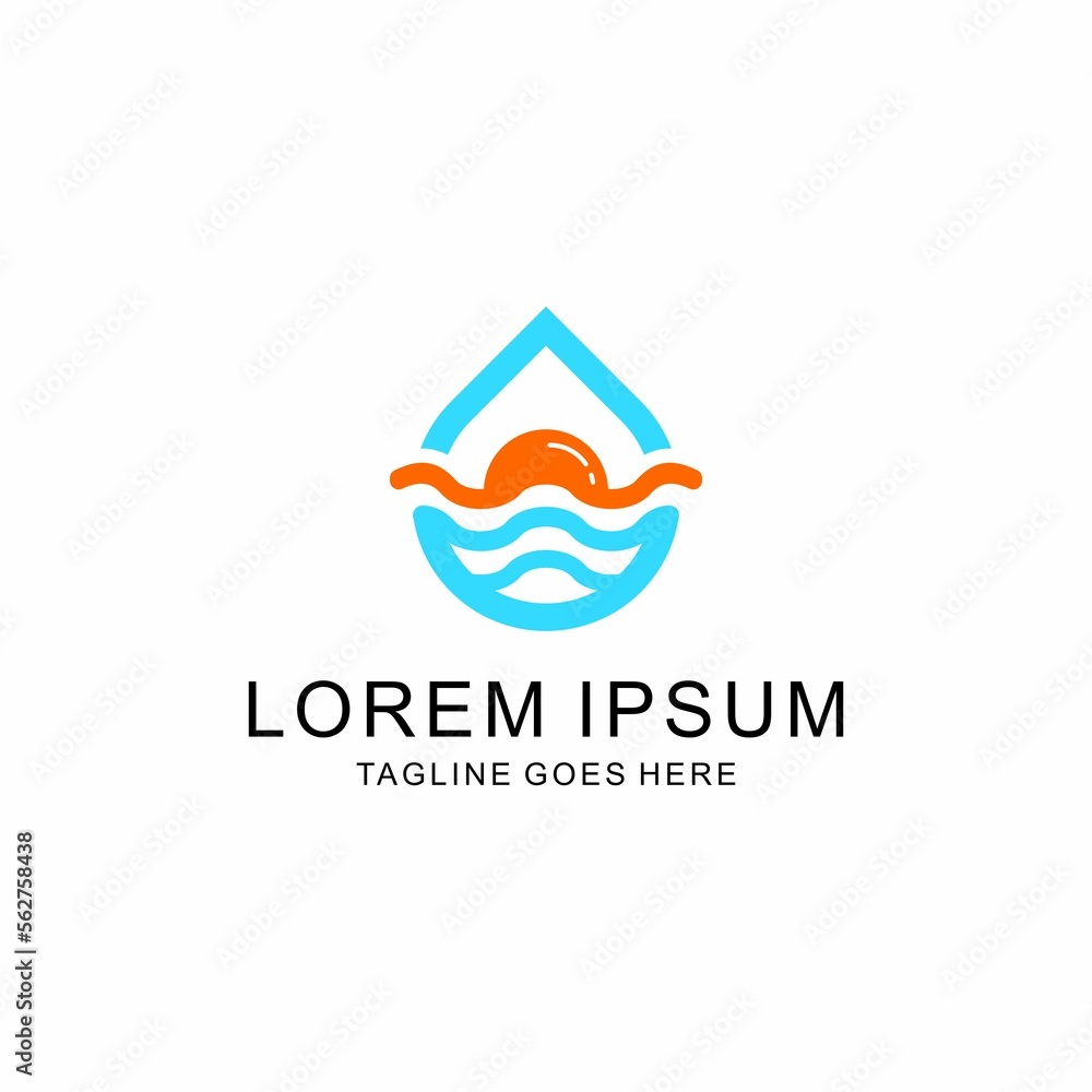 abstract logo design water and sun abstract logo design water and sun