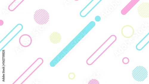 パステルカラーの幾何学模様のアブストラクト背景（ループ動画）