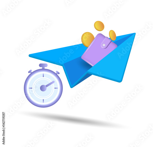 Business. Sending money using the app. Notification, the money has been credited to the account.
A new email. 3D vector illustration.
